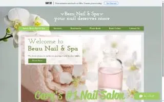 Beau Nail & Spa website