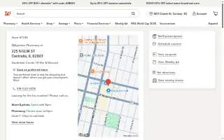 Walgreens Pharmacy of Centralia website