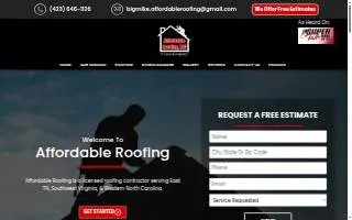 Affordable Roofing & Construction website