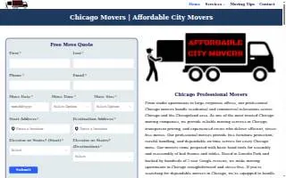 Affordable City Movers Chicago website