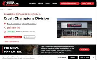 Crash Champions Collision Repair Division website