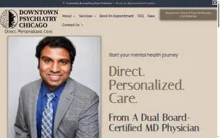Downtown Psychiatry Chicago - Sudhakar Shenoy MD website