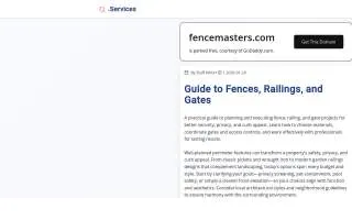 Fence Masters of Chicago Heights website