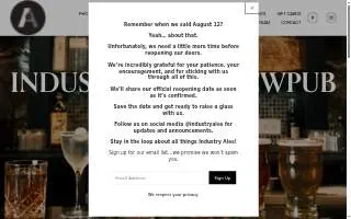 Industry Ales Brewpub website