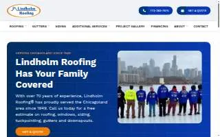 Lindholm Roofing website
