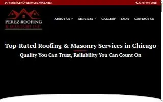 Perez Roofing & Masonry website