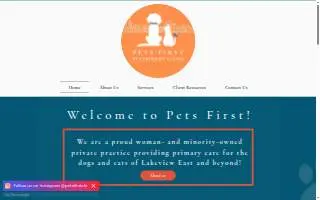 Pets First website