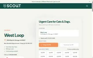 Scout Veterinary Urgent Care - West Loop website