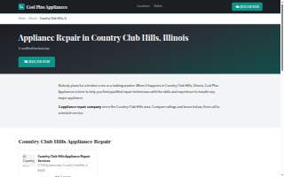 Country Club Hills Appliance Repair Services