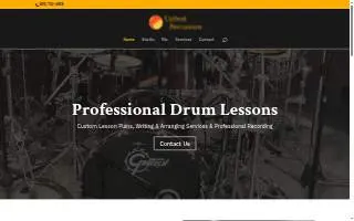 Upbeat Percussion Drum Lessons website