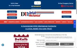 DeKalb Mechanical, Inc. website