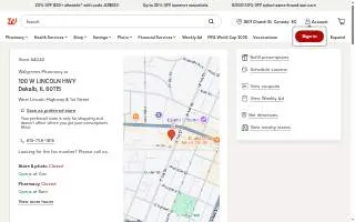 Walgreens Pharmacy of De Kalb website