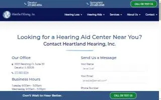 Heartland Hearing, Inc. website