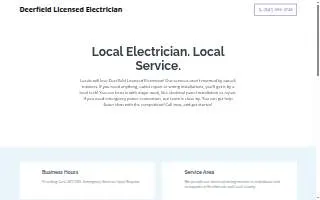 Deerfield Licensed Electrician website