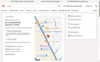 Walgreens Pharmacy of Deerfield website