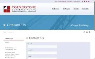 Cornerstone Contracting, Inc. website
