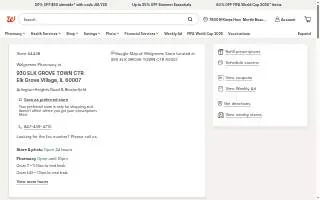 Walgreens of Elk Grove Village website