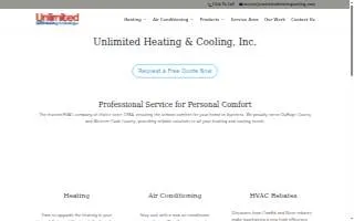Unlimited Heating & Cooling, Inc. website