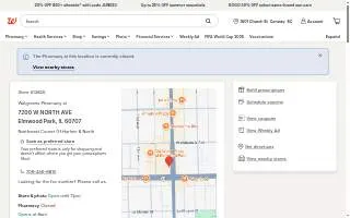 Walgreens Pharmacy of Elmwood Park website