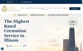 Caring Cremations of Evanston website