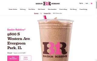 Baskin-Robbins of Evergreen Park website