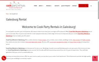 Cook Party Rentals of Galesburg website