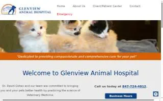 Glenview Animal Hospital website