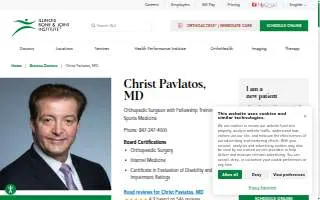 Christ Pavlatos, MD website