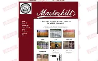 Masterbilt Fence & Supplies website