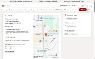 Walgreens Pharmacy of Hazel Crest website