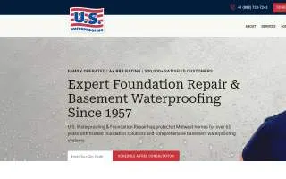 U.S. Waterproofing of Highland Park website