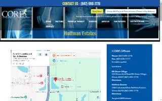 Core Orthopedics and Sports Medicine of Hoffman Estates website
