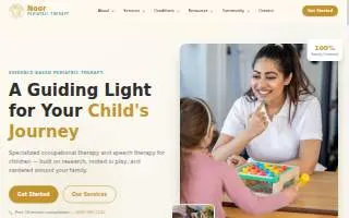 Noor Pediatric Therapy website
