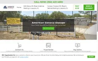 American General Storage website