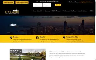 Citywide Title Corporation of Joliet website