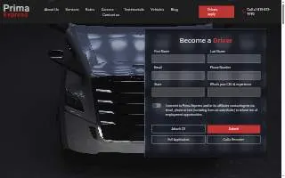 Prima Express Inc. website