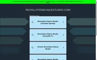 Revolution Dance Studio of Joliet website