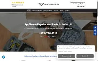Triangle Appliance Service website