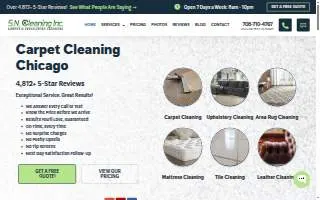 SN Cleaning Inc - carpet & upholstery cleaning of Justice website