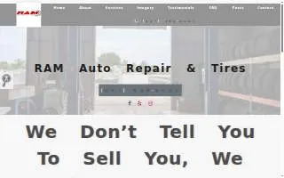 RAM Auto Repair & Tires website