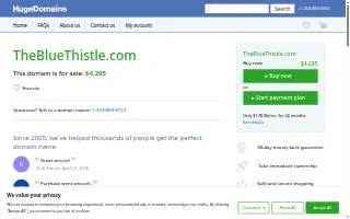 The Blue Thistle - Weddings & Gatherings of Lake in the Hills website