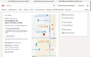Walgreens Pharmacy of Lake in the Hills website
