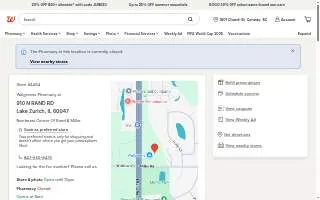 Walgreens of Lake Zurich website