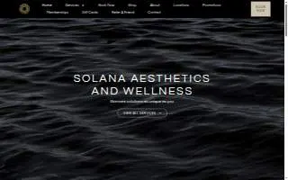Solana Aesthetics and Wellness website