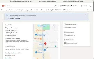 Walgreens Pharmacy of Lemont website