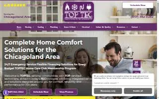 TopTec Heating, Cooling, Plumbing & Electrical website