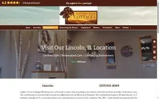 Copper Creek Cottages Memory Care of Lincoln website