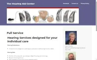 Hearing Aid Center website
