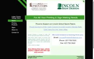 Lincoln Printers - NOT A UPS STORE! website