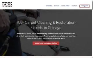 Epik Cleaning Services website